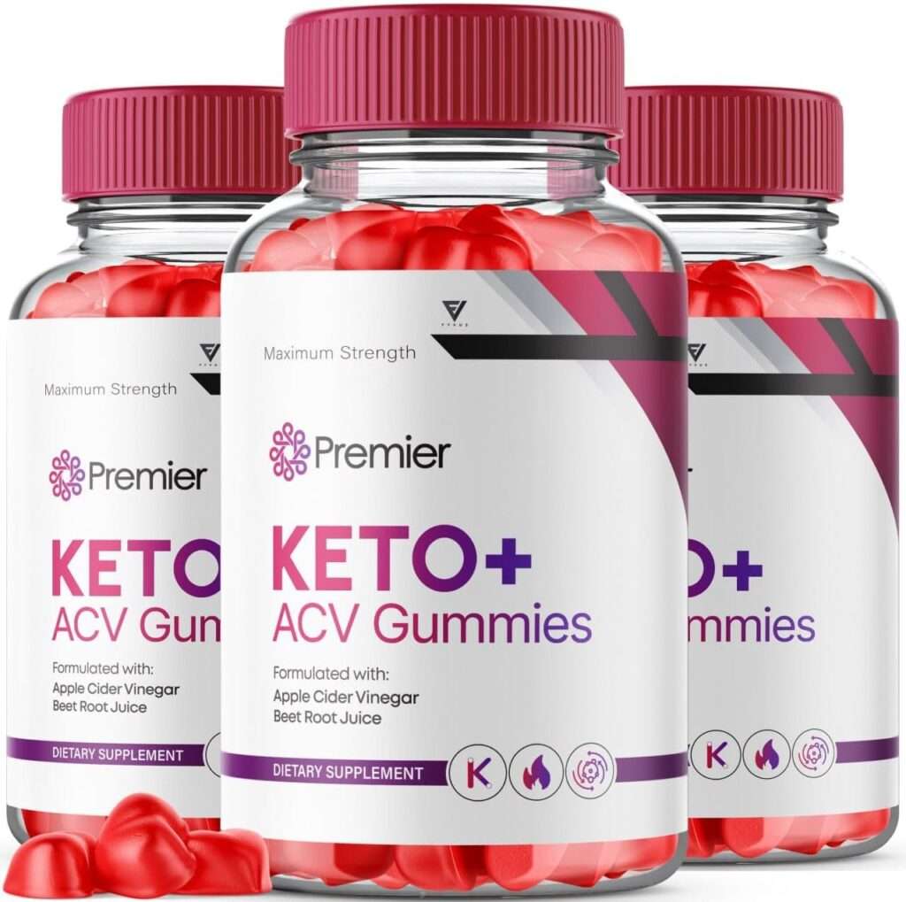(3 Pack) Premier Keto ACV Gummies Advanced Weight Loss - Premier Keto Gummies Blast Shark Plus Tank Apple Cider Vinegar 1000MG, Premier ACV Keto Supplement Vitamin B12 Folate Beet Root (180 Gummies)