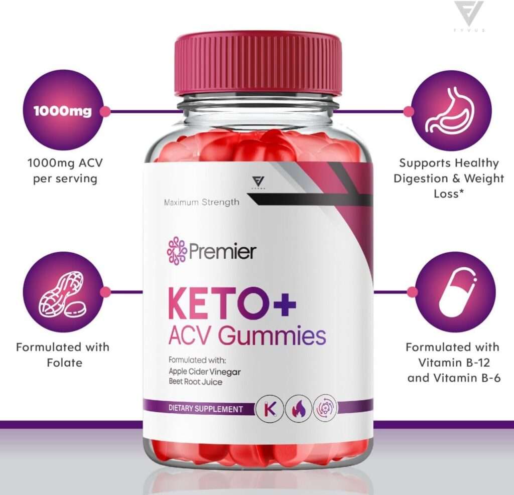 (3 Pack) Premier Keto ACV Gummies Advanced Weight Loss - Premier Keto Gummies Blast Shark Plus Tank Apple Cider Vinegar 1000MG, Premier ACV Keto Supplement Vitamin B12 Folate Beet Root (180 Gummies)