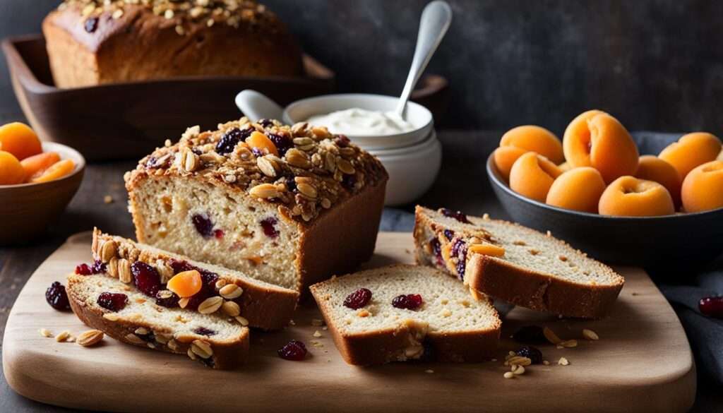 Fruit and Nut Breakfast Loaf with Cream Cheese