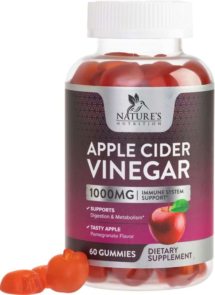 Apple Cider Vinegar Gummy Vitamins for Detox  Cleanse 1000mg - Gelatin-Free, Vegan, Non-GMO ACV Gummies, Made with Beet Root  Essential Vitamin B12 for Energy - Natural Apple Flavor - 120 Gummies