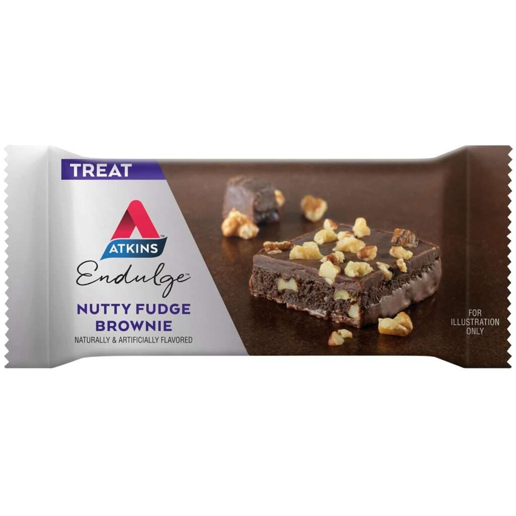 Atkins Endulge Nutty Fudge Brownie, Dessert Favorite, Good Source of Fiber, 1g Sugar, 5 Count