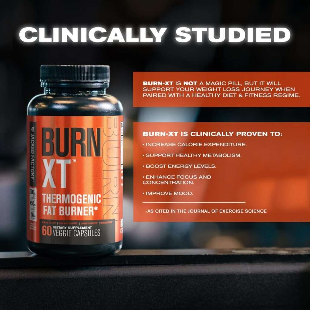 Burn-XT Clinically Studied Fat Burner  Weight Loss Supplement - Appetite Suppressant  Energy Booster - Fat Burning Acetyl L-Carnitine, Green Tea Extract,  More - 60 Natural Diet Pills