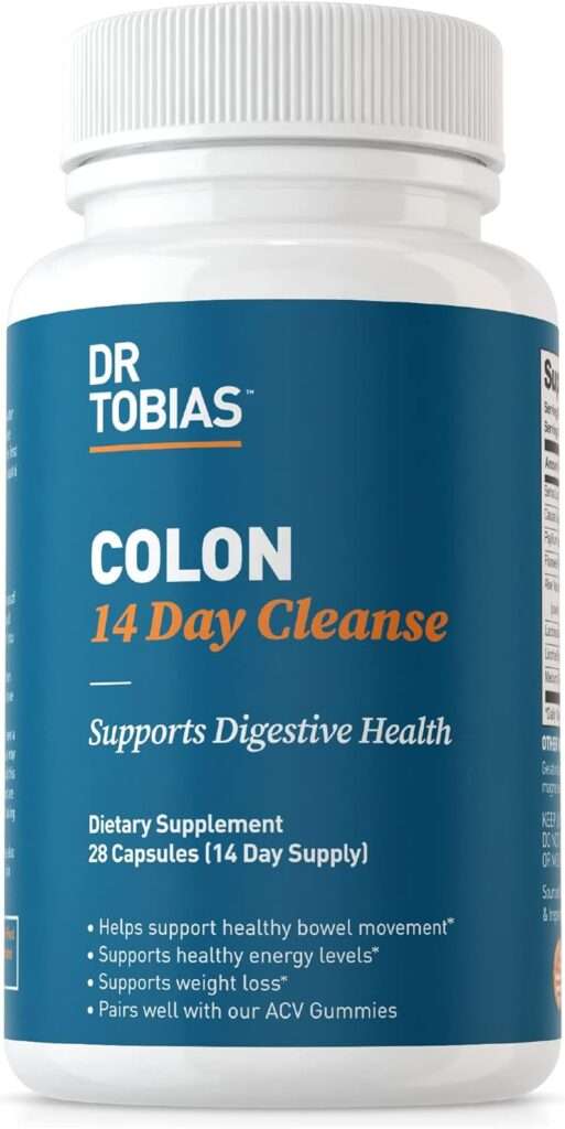 Dr. Tobias Colon 14 Day Cleanse, Advanced Gut Cleanse Detox for Women  Men with Cascara Sagrada, Psyllium Husk  Senna Leaf, Non-GMO Colon Cleanse, 28 Capsules (1-2 Daily)
