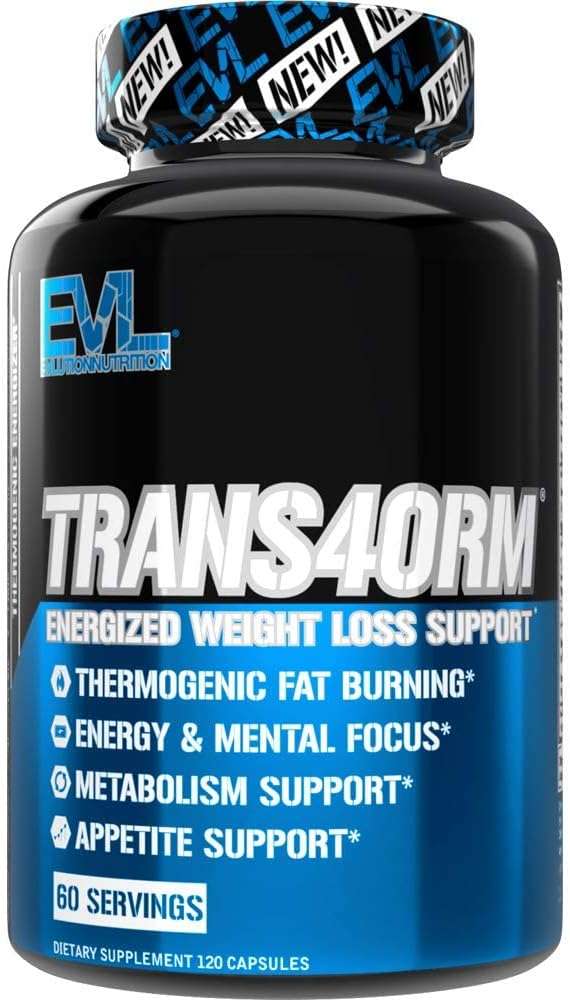 EVL Thermogenic Fat Burner Pills - Weight Loss Support and Fast Acting Energy Booster - Trans4orm Green Tea Fat Burner Pills, Metabolism Support, Appetite Support, Weight Loss Supplement (30 Servings)