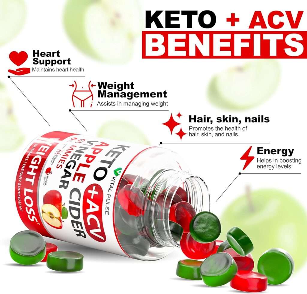 Keto ACV Gummies Advanced Weight Loss - ACV Keto Gummies - Slim ACV Keto Gummy for Detox - Digestion - Cleansing - Apple Cider Vinegar Supplement - ACV Burn Keto Gummies - Made in USA