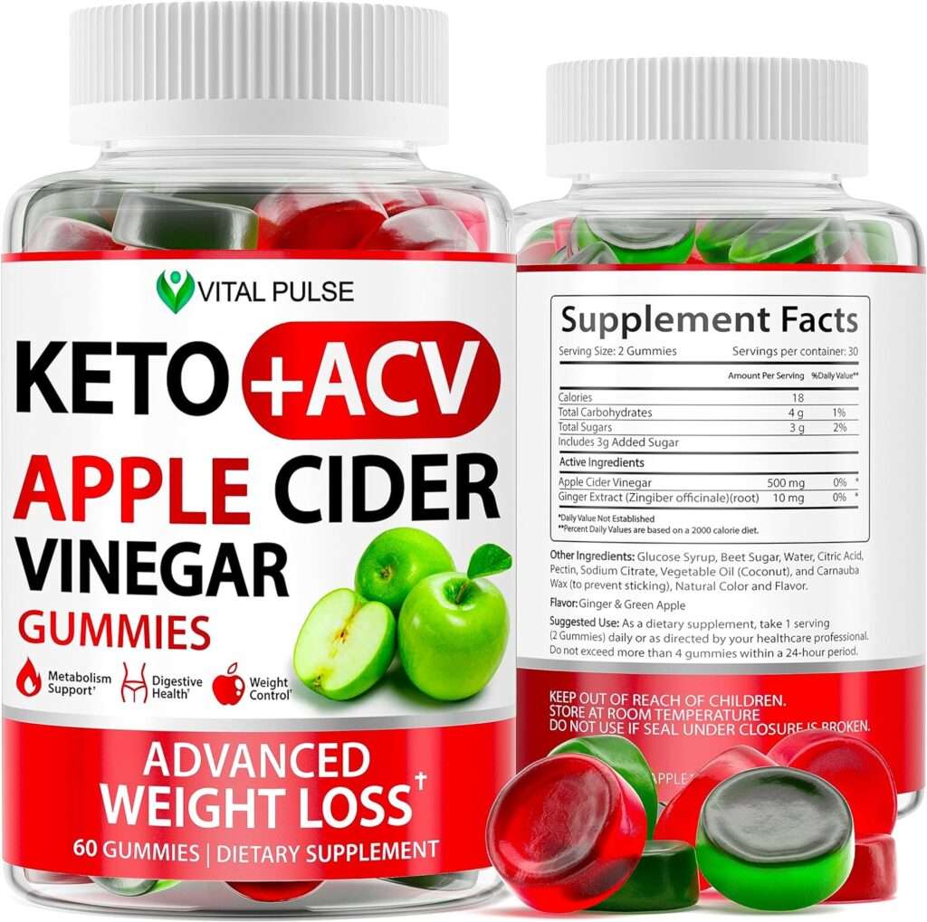 Keto ACV Gummies Advanced Weight Loss - ACV Keto Gummies - Slim ACV Keto Gummy for Detox - Digestion - Cleansing - Apple Cider Vinegar Supplement - ACV Burn Keto Gummies - Made in USA