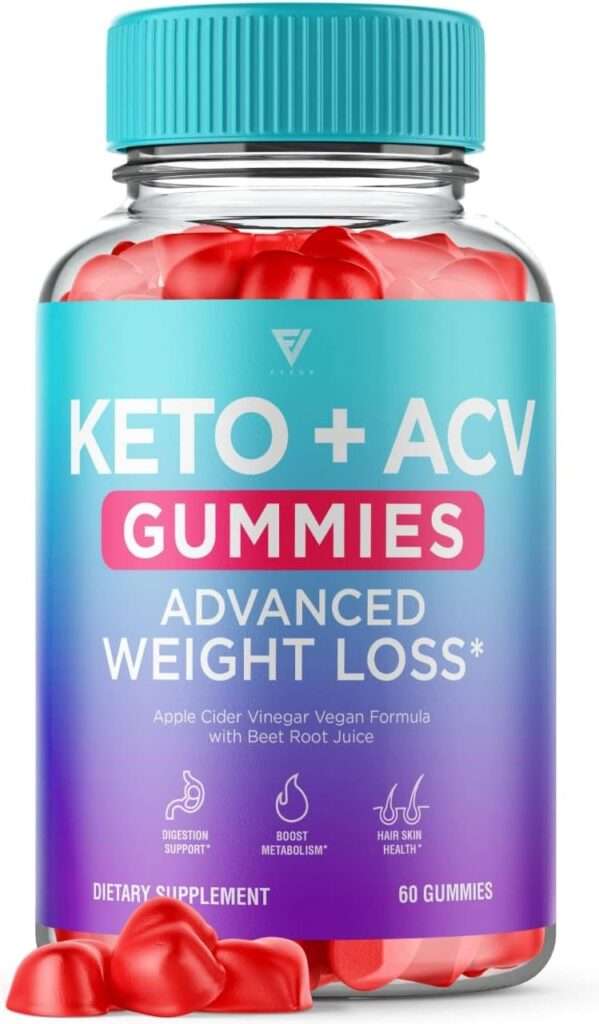 Keto ACV Gummies Advanced Weight Loss ACV Keto Health Shark Fat Tank Burner - Keto Diet Apple Cider Vinegar Appetite Control Gummy Lose Belly Fast Gomitas Bajar Peso Rapido Women Men (60 Gummies)