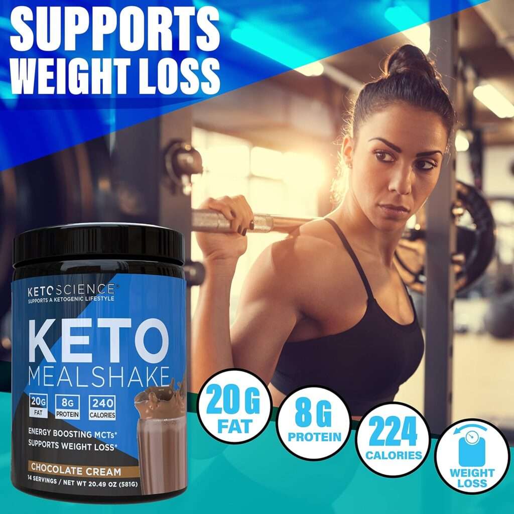 Keto Science Ketogenic Meal Shake Chocolate Dietary Supplement, Rich in MCTs and Protein, Keto and Paleo Friendly, Weight Loss, (14 servings), 20.49 Oz Packaging May Vary