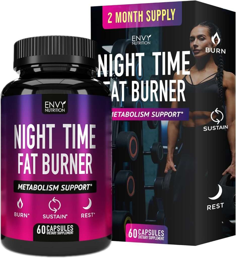 Night Time Fat Burner - Carb Blocker, Metabolism Booster, Appetite Suppressant and Weight Loss Diet Pills for Men and Women with Green Coffee Bean Extract and White Kidney Bean - 60 Capsules