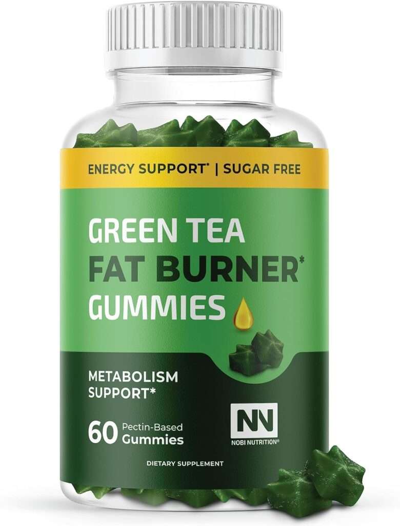 Nobi Nutrition Green Tea Fat Burner Gummies for Weight Loss | Metabolism Boost  Appetite Suppressant with Green Coffee Bean Extract  Garcinia Cambogia | Pills to Burn Belly Fat for Women  Men