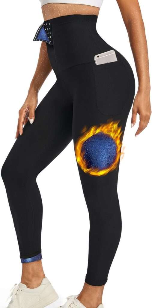 Sauna Pants for Women,Sauna Leggings for Women High Waist,Heat Trapping Workout Leggings Women Sweat Pants for Gym Exercise