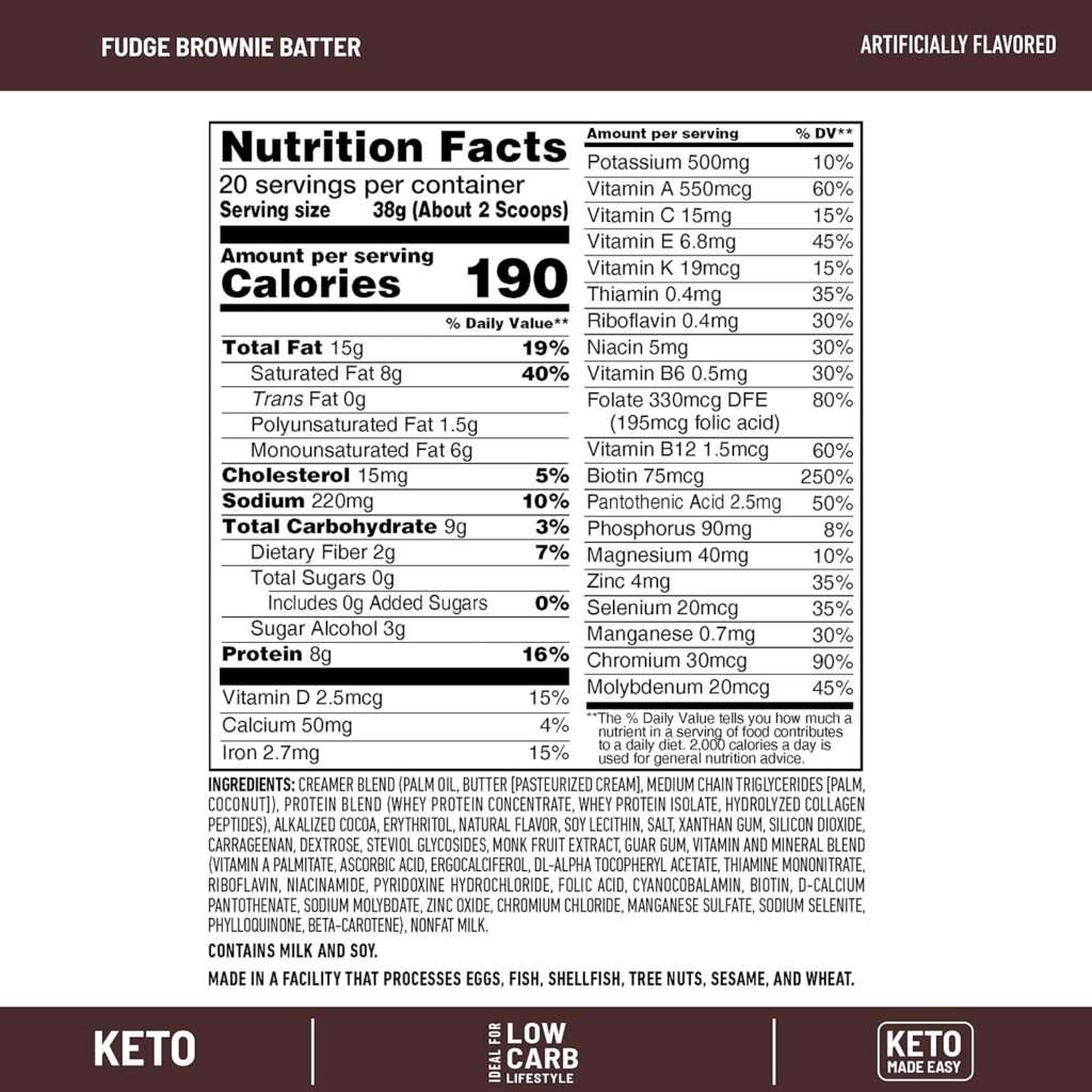 SlimFast Keto Meal Replacement Powder, Fudge Brownie Batter, Low Carb with Whey  Collagen Protein, 10 Servings (Pack of 2) (Packaging May Vary)