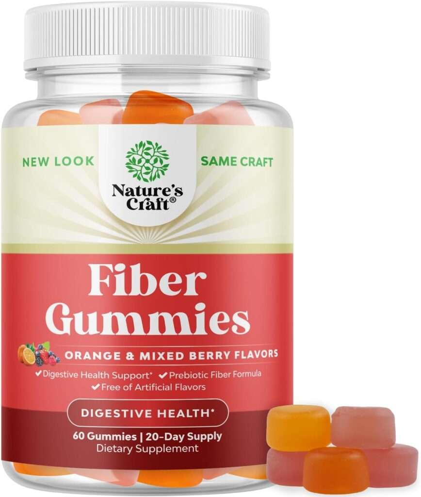Tasty Prebiotic Fiber Gummies for Adults - High Fiber Supplement Gummies Vitamins for Adults with Prebiotic Soluble Chicory Root for Immunity and Digestive Support - Non GMO Vegan Halal 60 Count